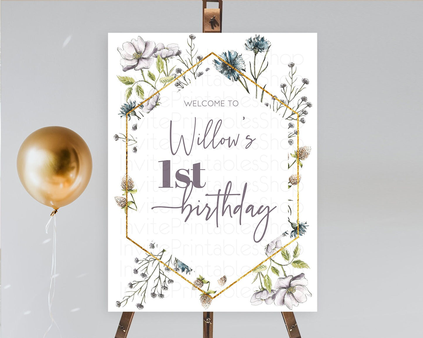 Secret Garden Welcome Sign Wildflower Welcome Board Pastel Flower Garden Welcome Poster Boho Wildflower First Birthday Welcome Sign D11002