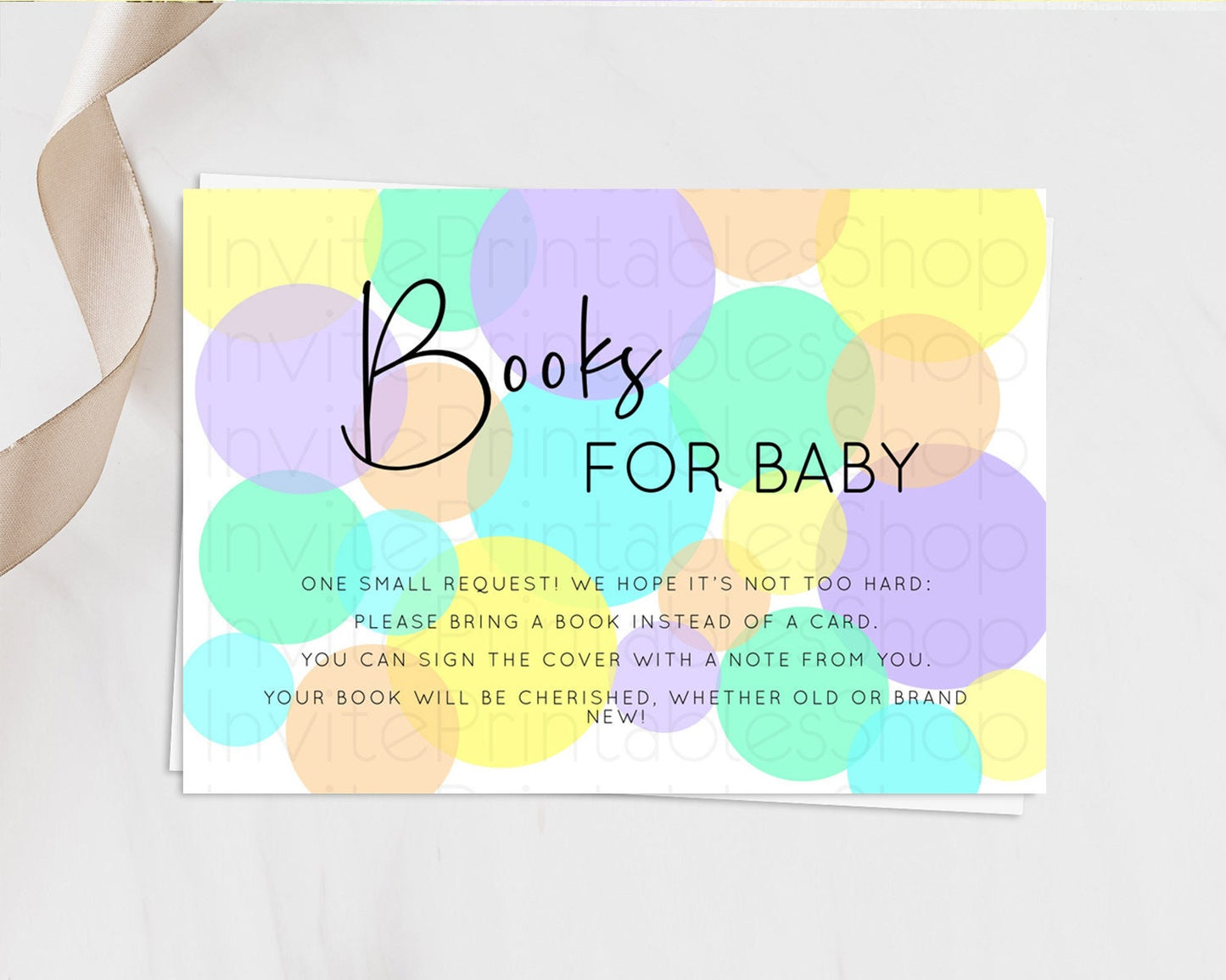 Rainbow Books For Baby Card Pastel Sprinkles Book Insert Pastel Rainbow Confetti Book Card Colorful Bubbles Pastel Book Poem Request D10412