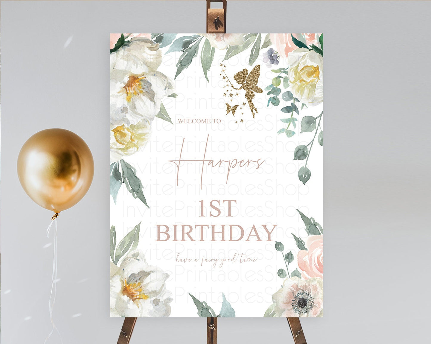 Fairy Welcome Sign Fairy Welcome Board Enchanted Garden Pastel Floral Butterfly Decor Secret Garden First Birthday Welcome Sign D10800