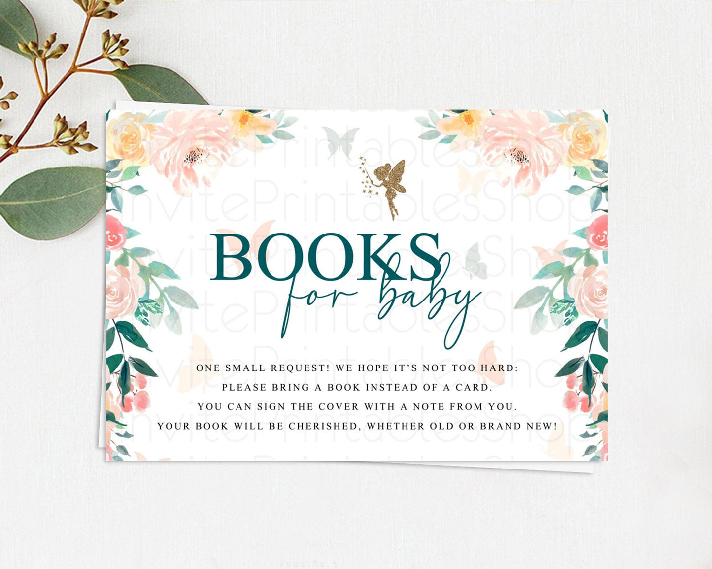 Fairy Books For Baby Card Fairy Book Insert Enchanted Garden Fairy Book Card Pastel Floral Butterfly Cards Secret Garden Book Poem D10239