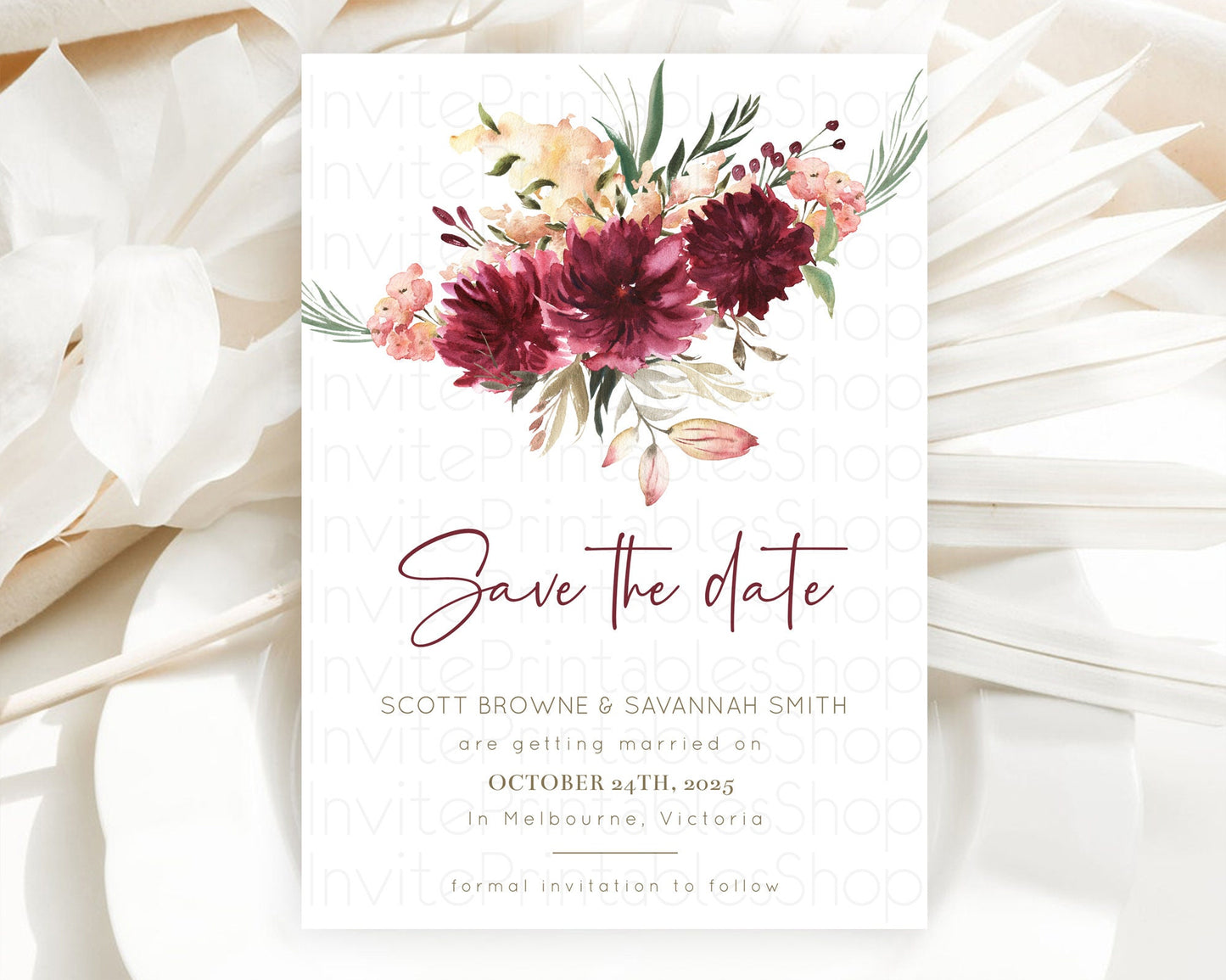 Wildflower Save The Date Template Secret Garden Save The Date Pastel Floral Garden Party Boho Flowers Birthday Baby Shower Wedding D10685