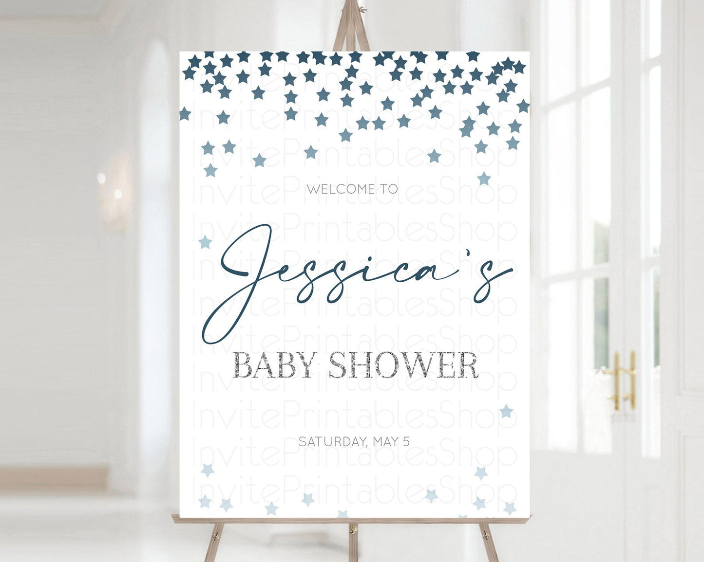 Star Baby Shower Welcome Board Pastel Stars Welcome Sign Shooting Star Rainbow Colorful Confetti Twinkle Little Star Welcome Sign D10308