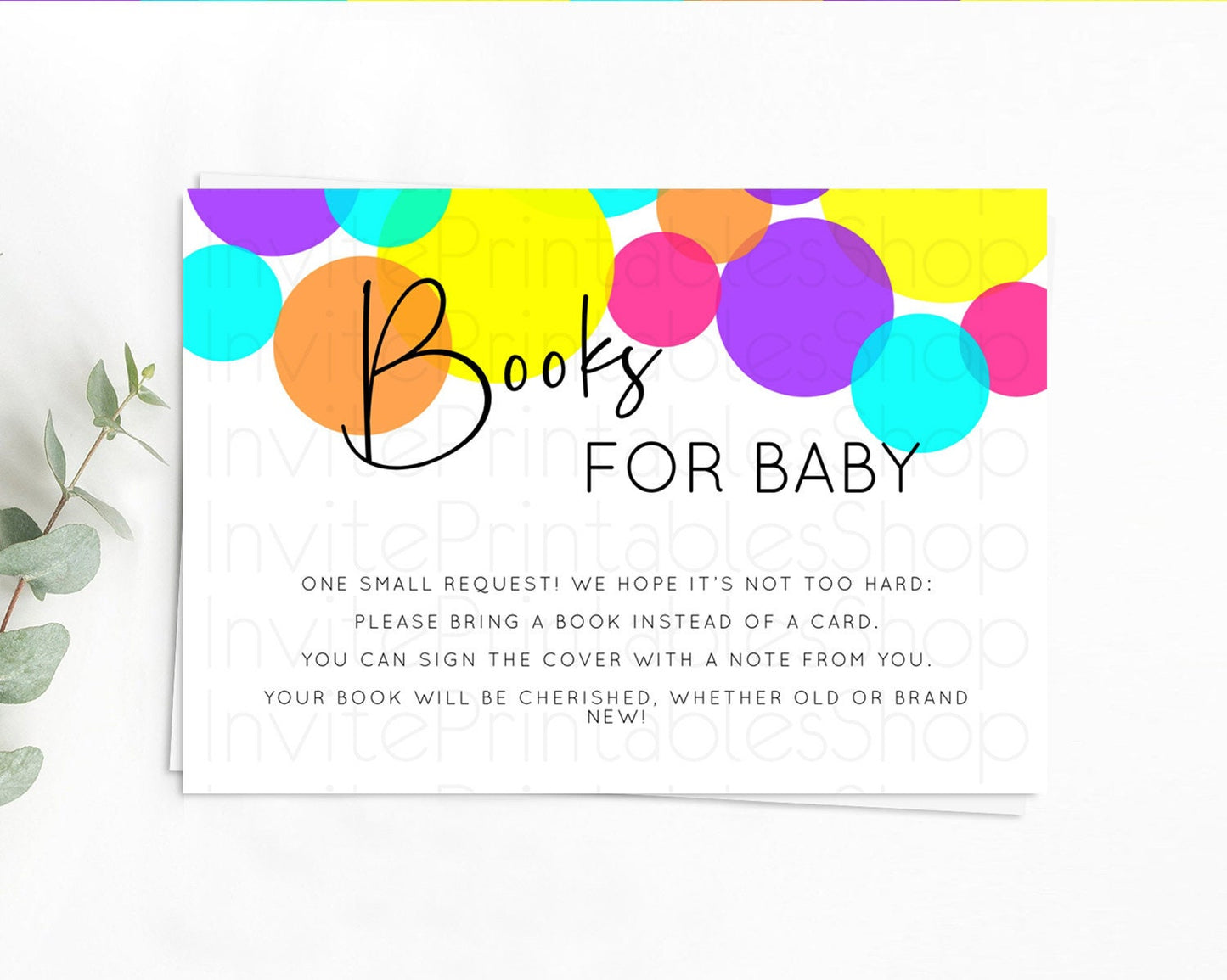 Rainbow Books For Baby Card Pastel Sprinkles Book Insert Pastel Rainbow Confetti Book Card Colorful Bubbles Pastel Book Poem Request D11022