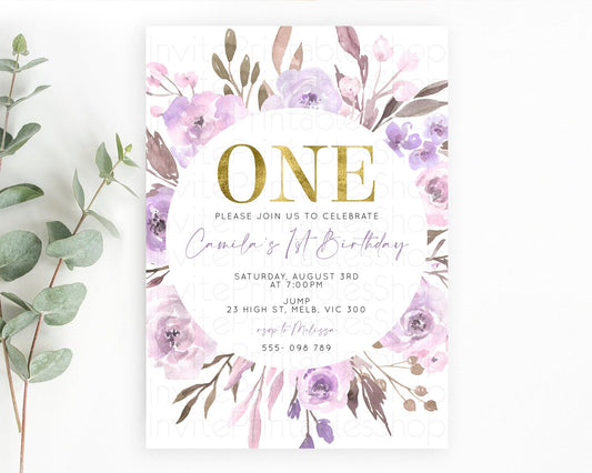 Editable Secret Garden Invitation Wildflower Birthday Invitation Pastel Flow