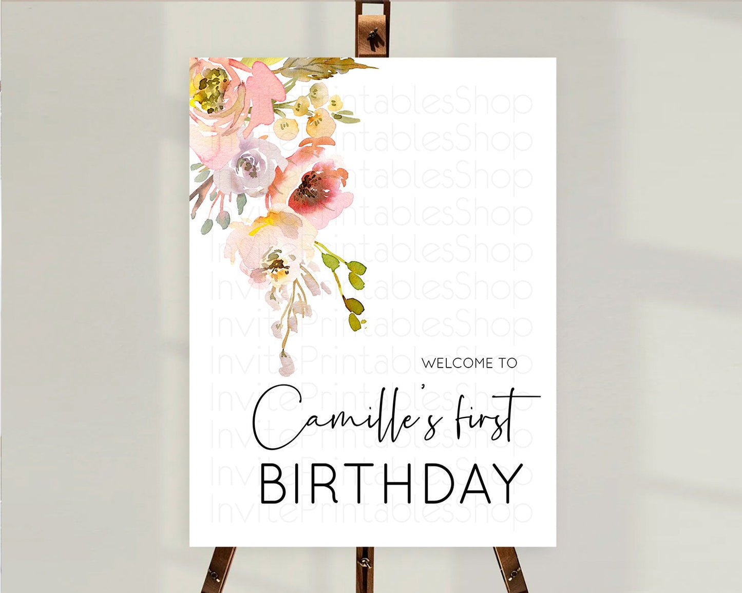 Secret Garden Welcome Sign Wildflower Welcome Board Pastel Flower Garden Welcome Poster Boho Wildflower First Birthday Welcome Sign D10194
