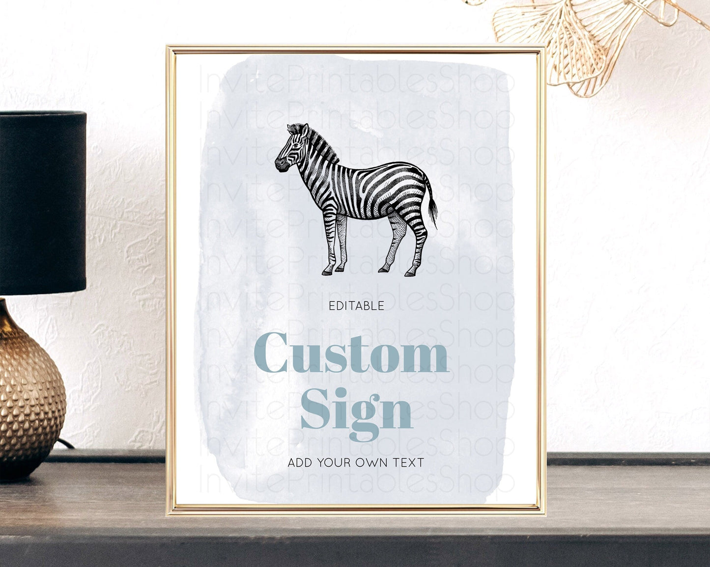 Zebra Sign Zebra Table Sign Decor Zebra Party Sign Template Safari Adventure Zebra Minimal Theme 1st Birthday Baptism Baby Shower D10814