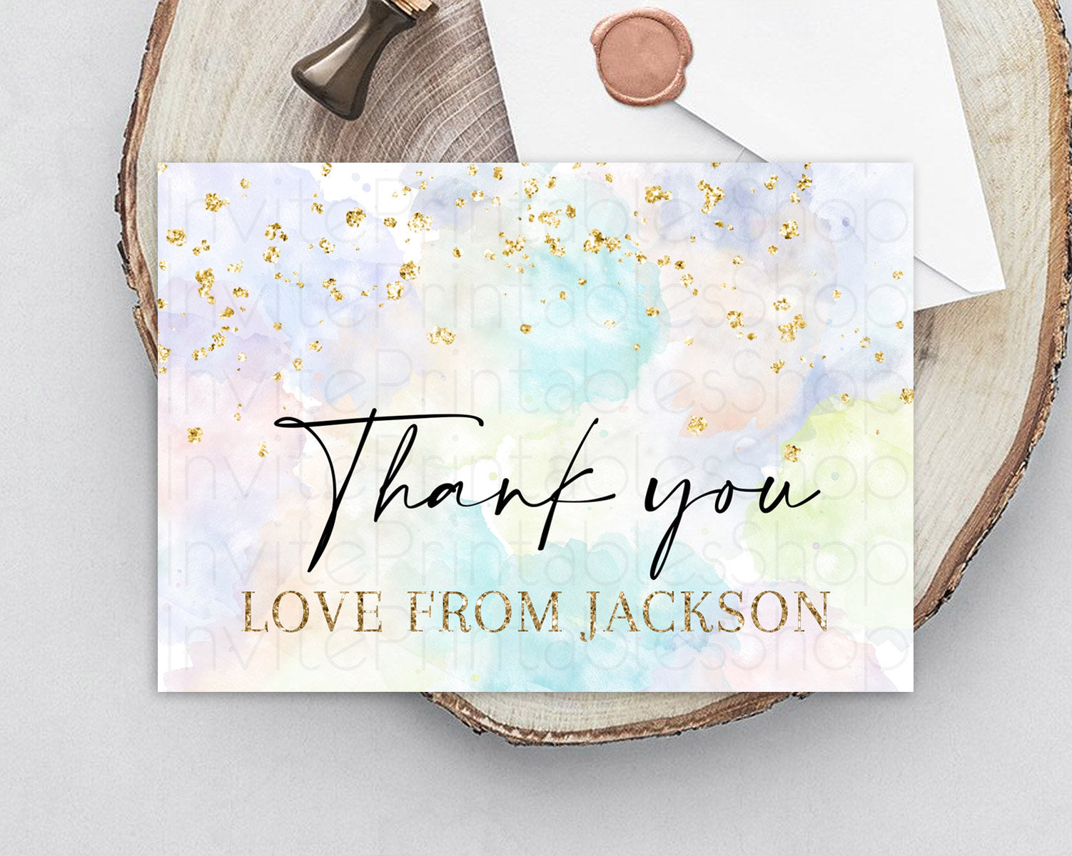 Editable Pastel Thank You Rainbow Thank You Card Colorful Pastel Birthday Th