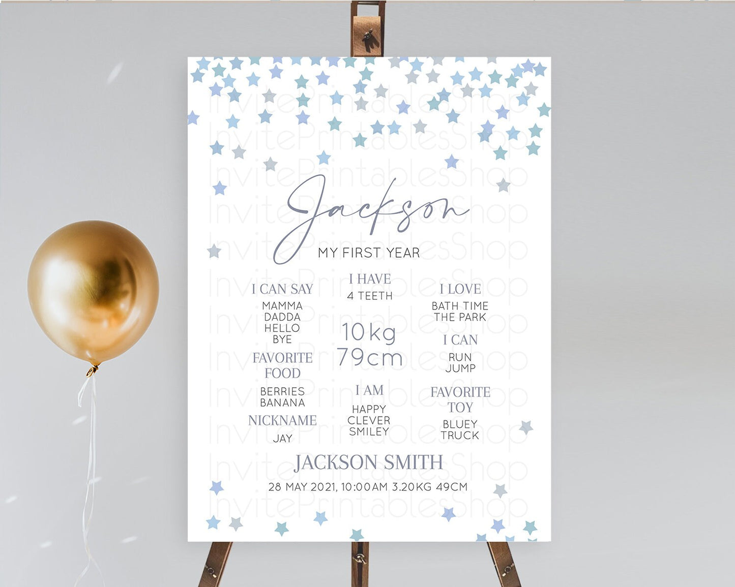 Star First Birthday Milestone Poster Pastel Stars Milestone Shooting Star Rainbow Colorful Confetti Twinkle Little Star 1st Birthday D10341