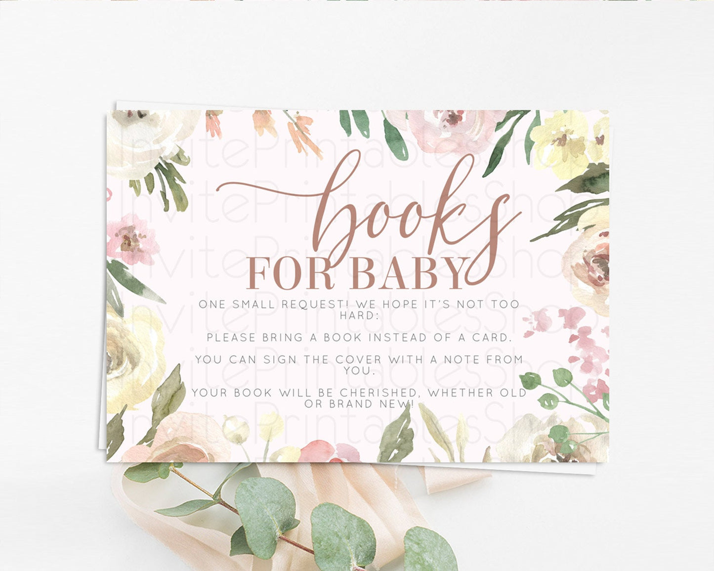 Secret Garden Books For Baby Card Boho Wildflower Book Insert Pastel Flower Garden Baby Shower Card Flower Guests Book Poem Request D10192