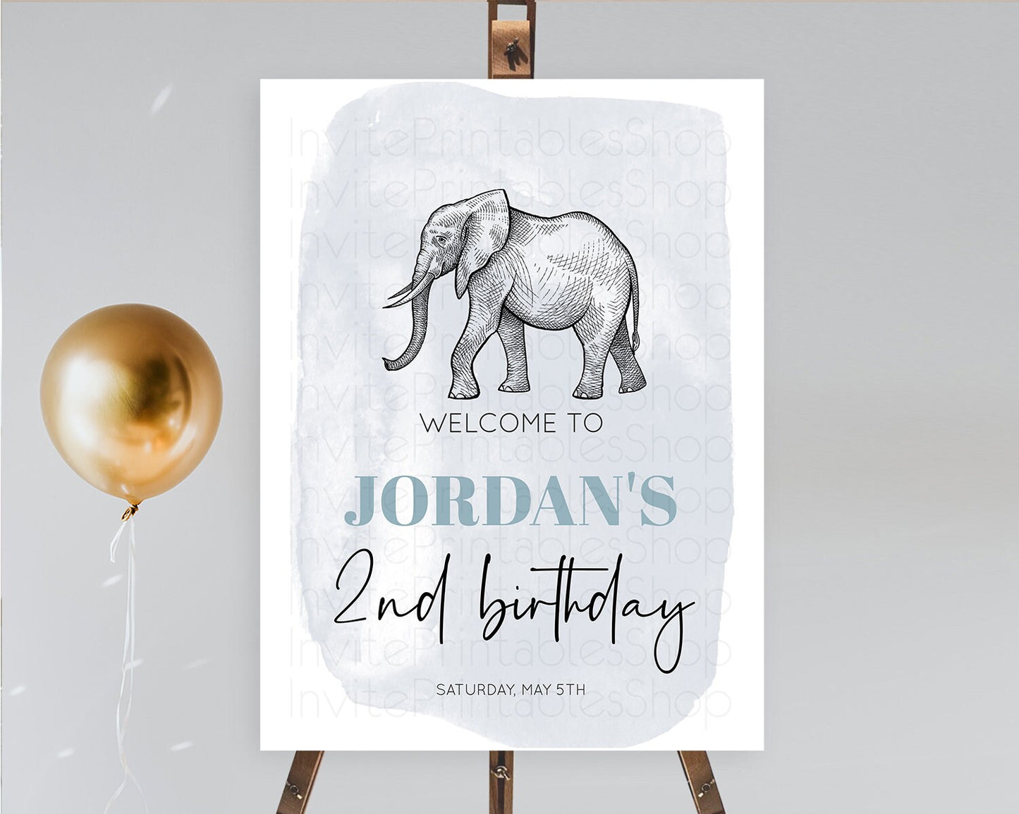 Elephant Welcome Sign Elephant Welcome Board Elephant Party Welcome Poster Safari Party Decor Elephant First Birthday Welcome Sign D10811