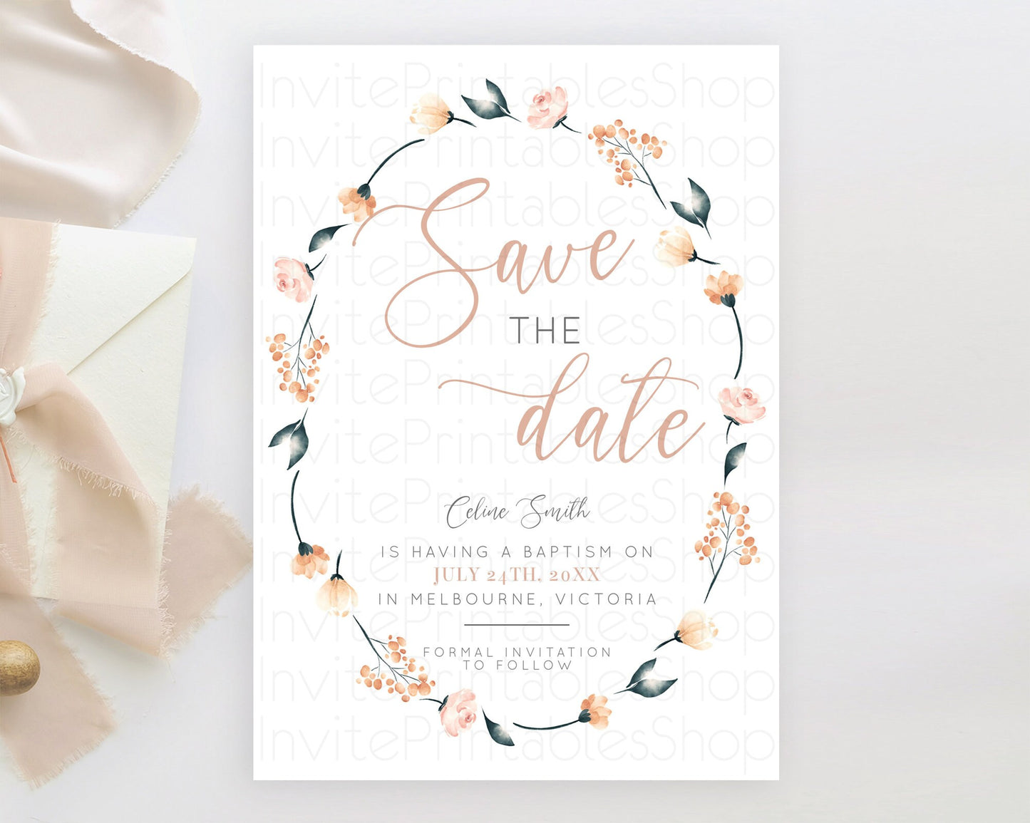 Wildflower Save The Date Template Secret Garden Save The Date Pastel Floral Garden Party Boho Flowers Birthday Baby Shower Wedding D10241