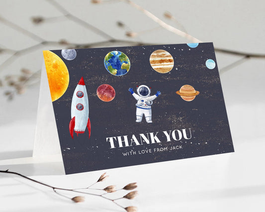 Editable Space Thank You Space Thank You Card First Trip Around the Sun Than