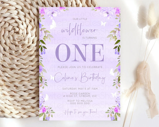 Editable Secret Garden Invitation Wildflower Birthday Invitation Pastel Flow