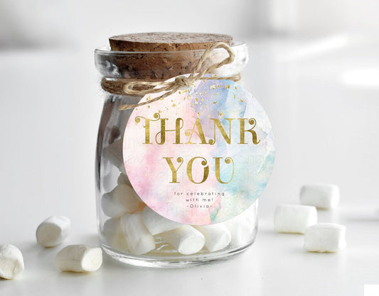 Editable Pastel Thank You Tags Rainbow Thank You Gift Tags Colorful Pastel F