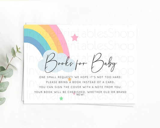 Editable Pastel Rainbow Books For Baby Card Boho Rainbow Book Insert Boho Ra