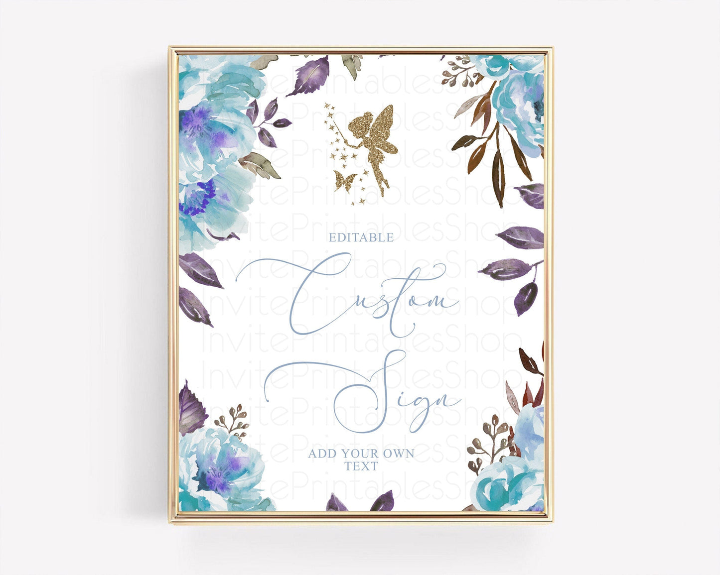 Fairy Sign Enchanted Garden Table Sign Decor Pastel Floral Butterfly Party Secret Garden Birthday Baptism Baby Shower Bridal Shower D10728