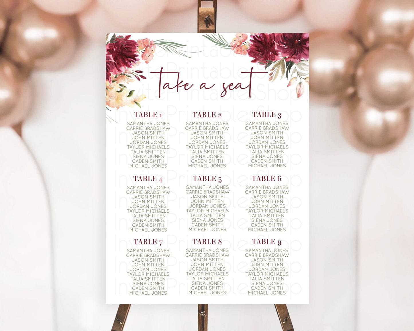 Secret Garden Seating Chart Wildflower Seating Chart Pastel Flowers Seating Chart Enchanted Garden Boho Floral Take A Seat Décor D10685