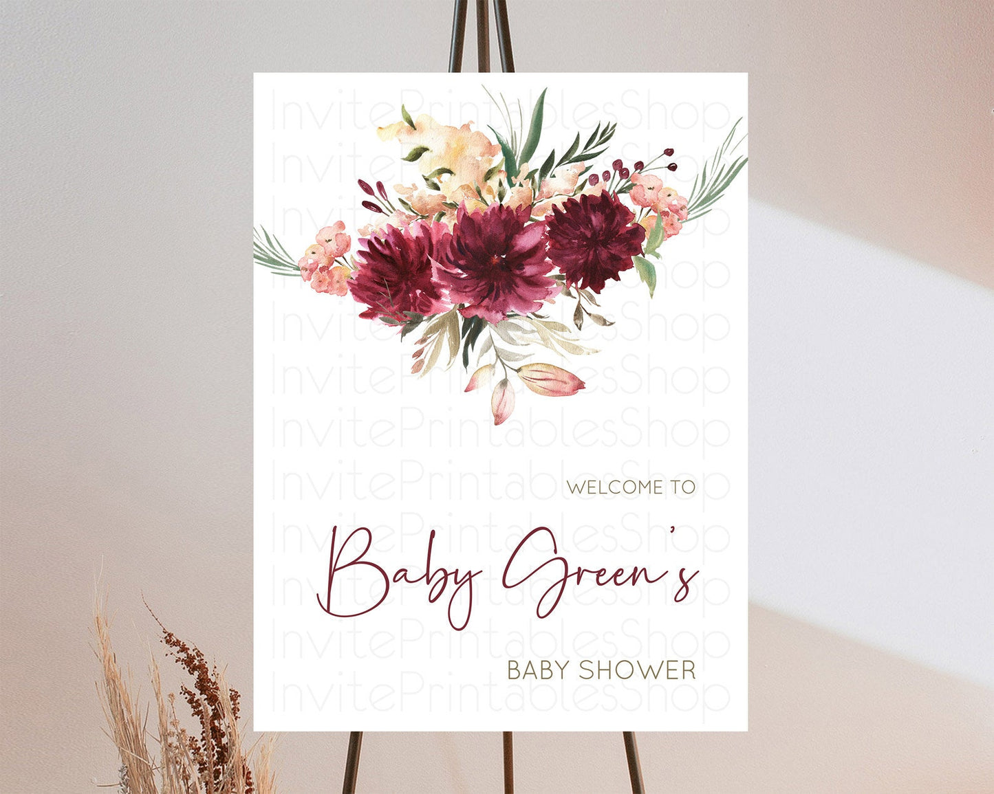 Secret Garden Baby Shower Welcome Sign Wildflower Welcome Board Pastel Flower Garden Welcome Poster Boho Wildflower Welcome Sign D10685