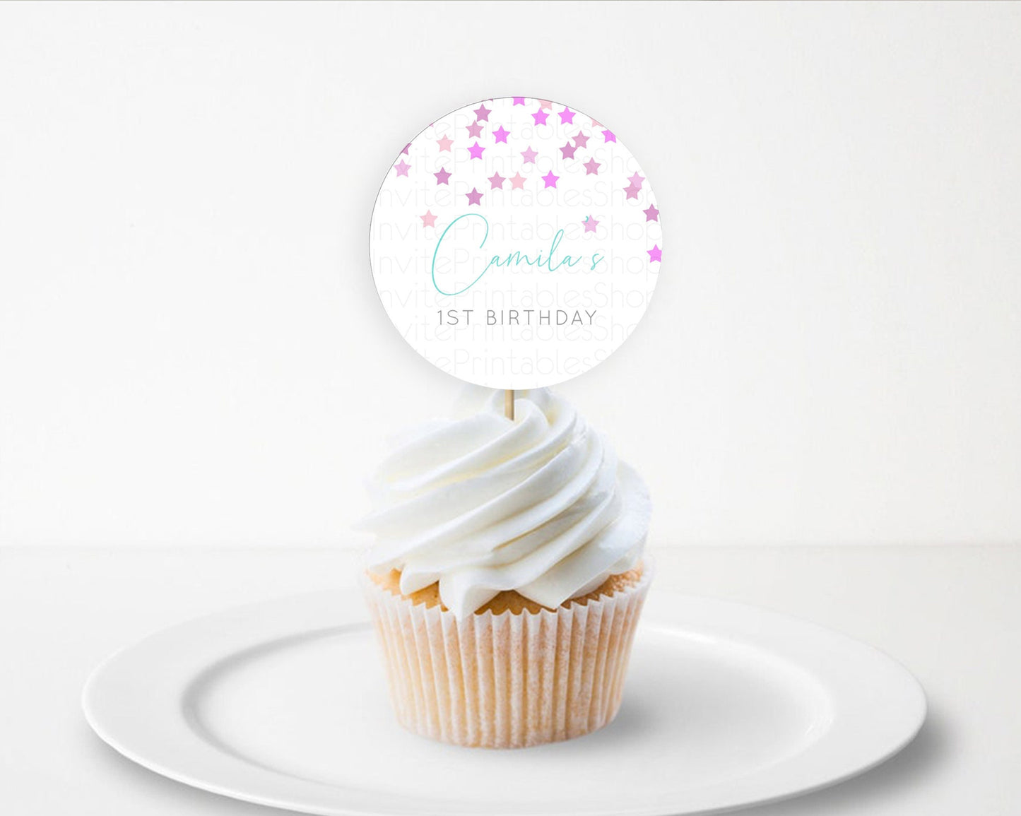 Star Cupcake Toppers Pastel Stars Cupcake Toppers Shooting Star Sprinkle Stars Rainbow Colorful Confetti Twinkle Little Star Decor D10403