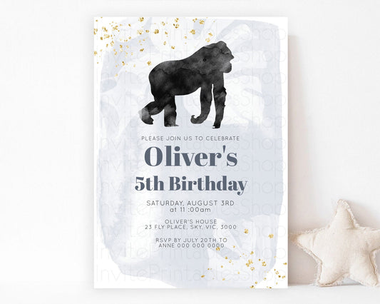 Editable Gorilla Birthday Invitation Gorilla Invitation Gorilla Birthday Jun