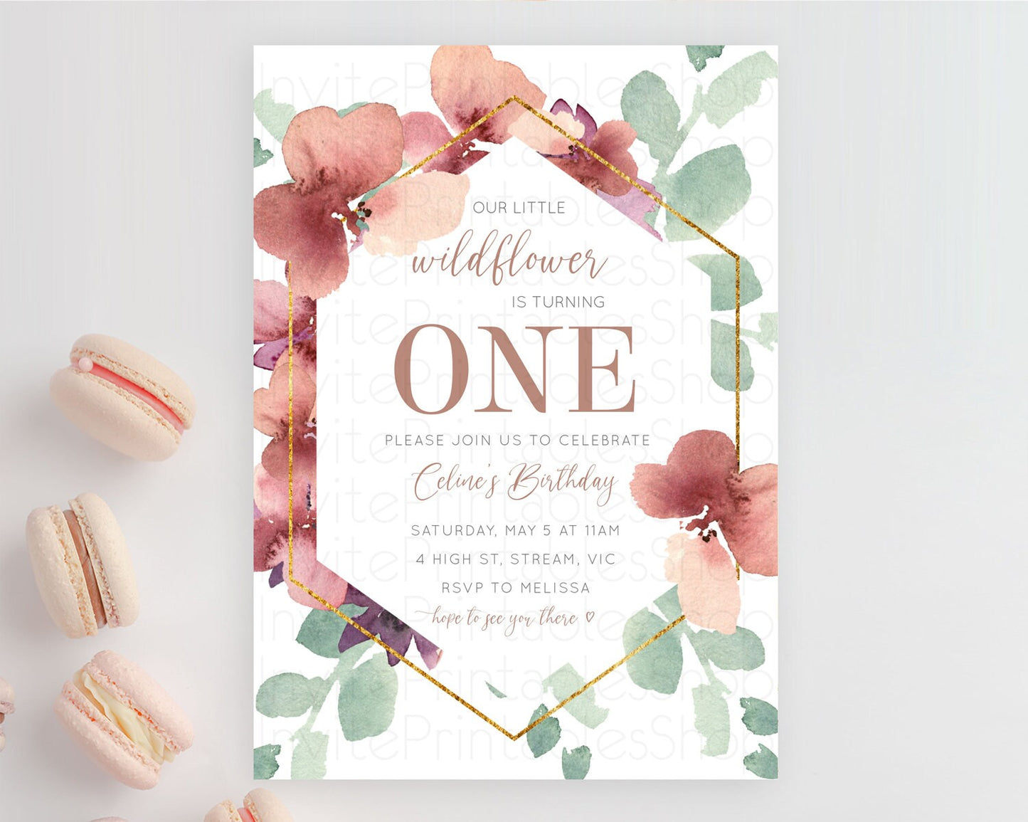 Secret Garden Invitation Wildflower Birthday Invitation Pastel Flowers Invite Enchanted Garden Boho Floral 3rd 2nd First Birthday D10964