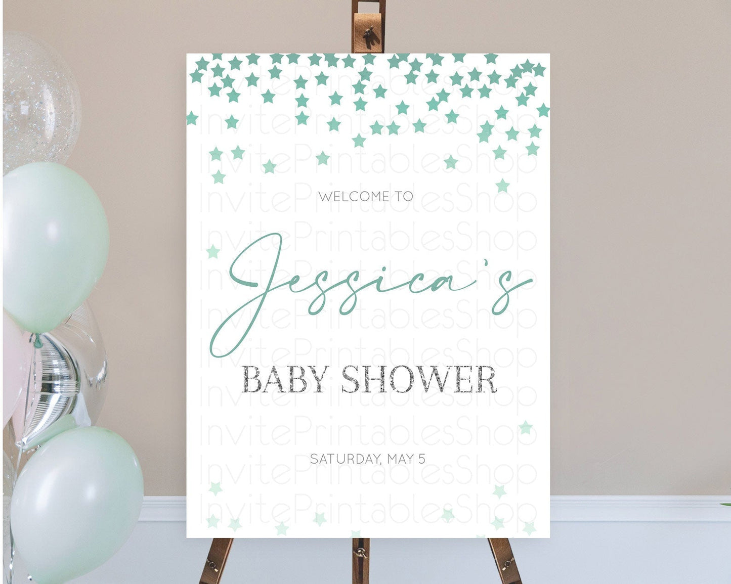 Star Baby Shower Welcome Board Pastel Stars Welcome Sign Shooting Star Rainbow Colorful Confetti Twinkle Little Star Welcome Sign D10310