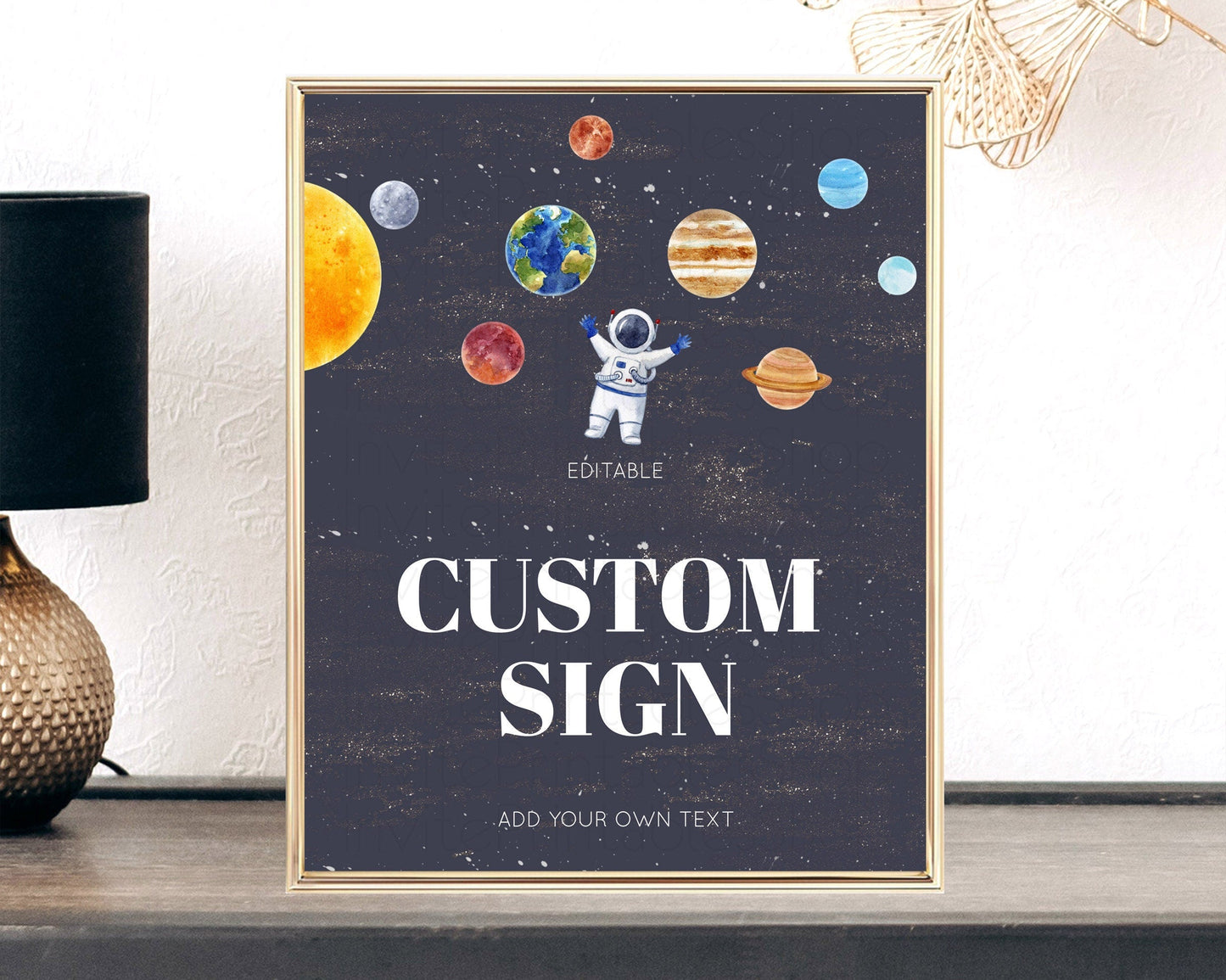 Space Table Sign Decor Galaxy Space Adventure Party First Trip Around the Sun Planets Solar System 1st Birthday Baptism Baby Shower D10144