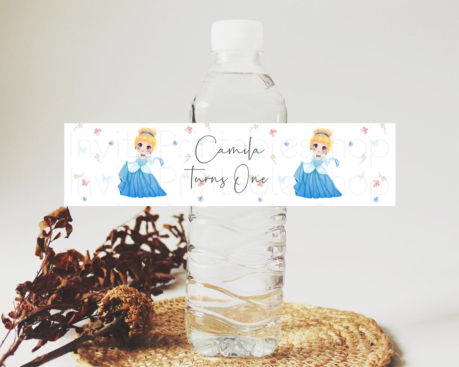 Editable Princess Water Label Template Secret Garden Enchanted Castle Pastel
