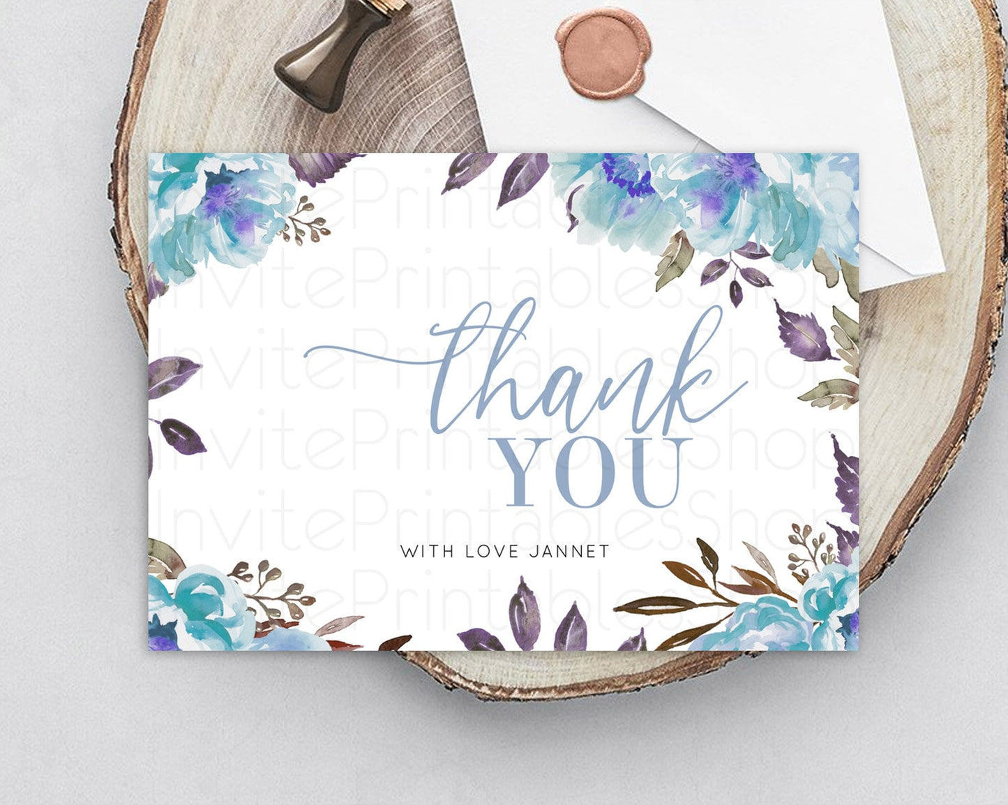 Secret Garden Thank You Wildflower Thank You Card Pastel Flower Garden Birthday Thank You Card Boho Floral Teacher Thank You Card D10730