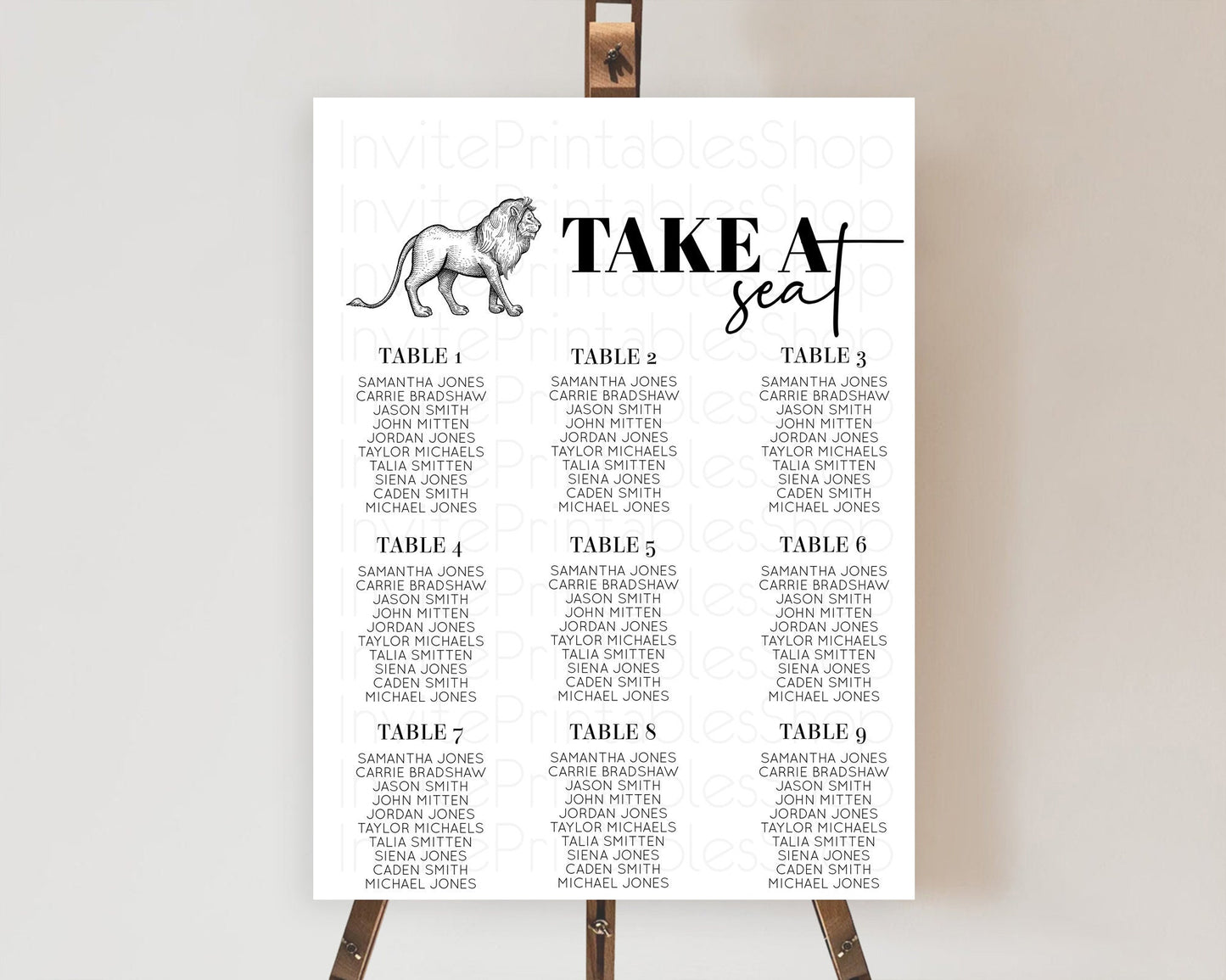 Lion Seating Chart Safari Lion Seating Chart Modern Lion Party Decor Safari Adventure Party Minimalist Lion Seating Sign Take A Seat D10246