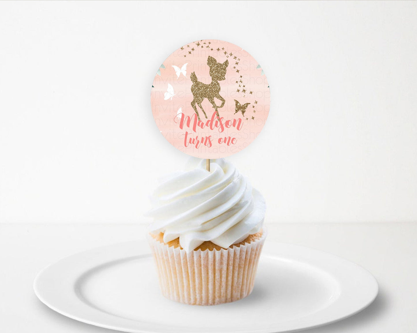 Editable Fawn Cupcake Toppers Deer Cupcake Toppers Enchanted Forest Party Bu