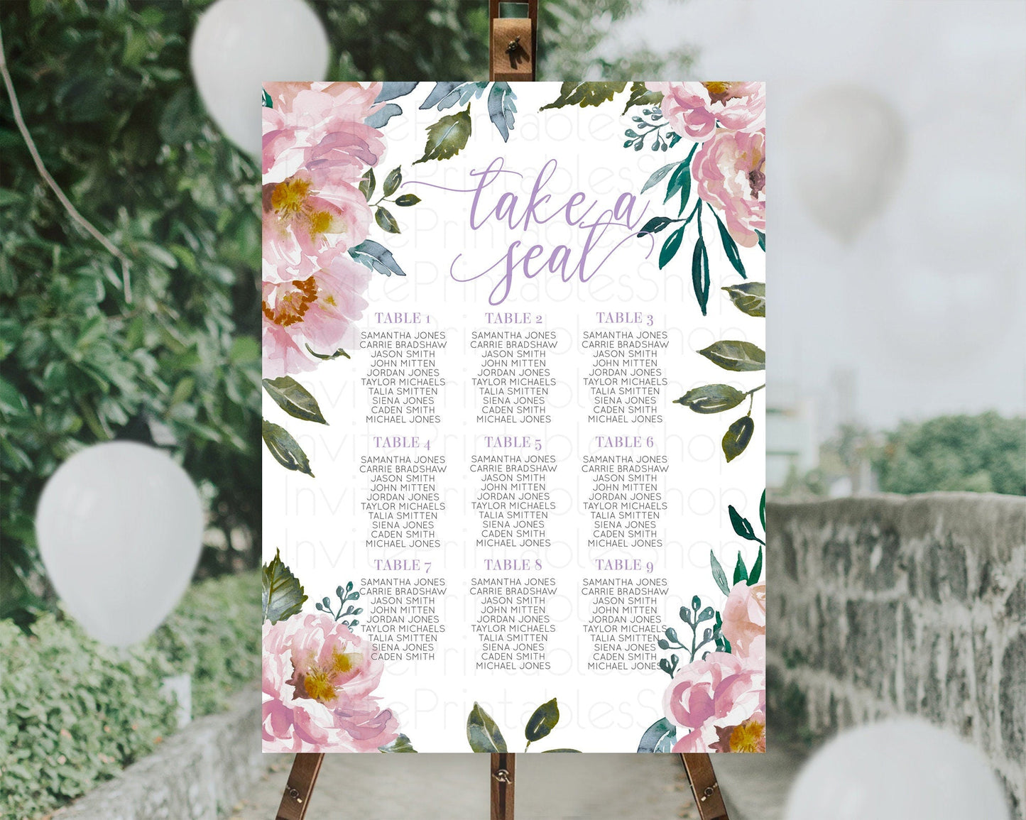 Secret Garden Seating Chart Wildflower Seating Chart Pastel Flowers Seating Chart Enchanted Garden Boho Floral Take A Seat Decor D10729