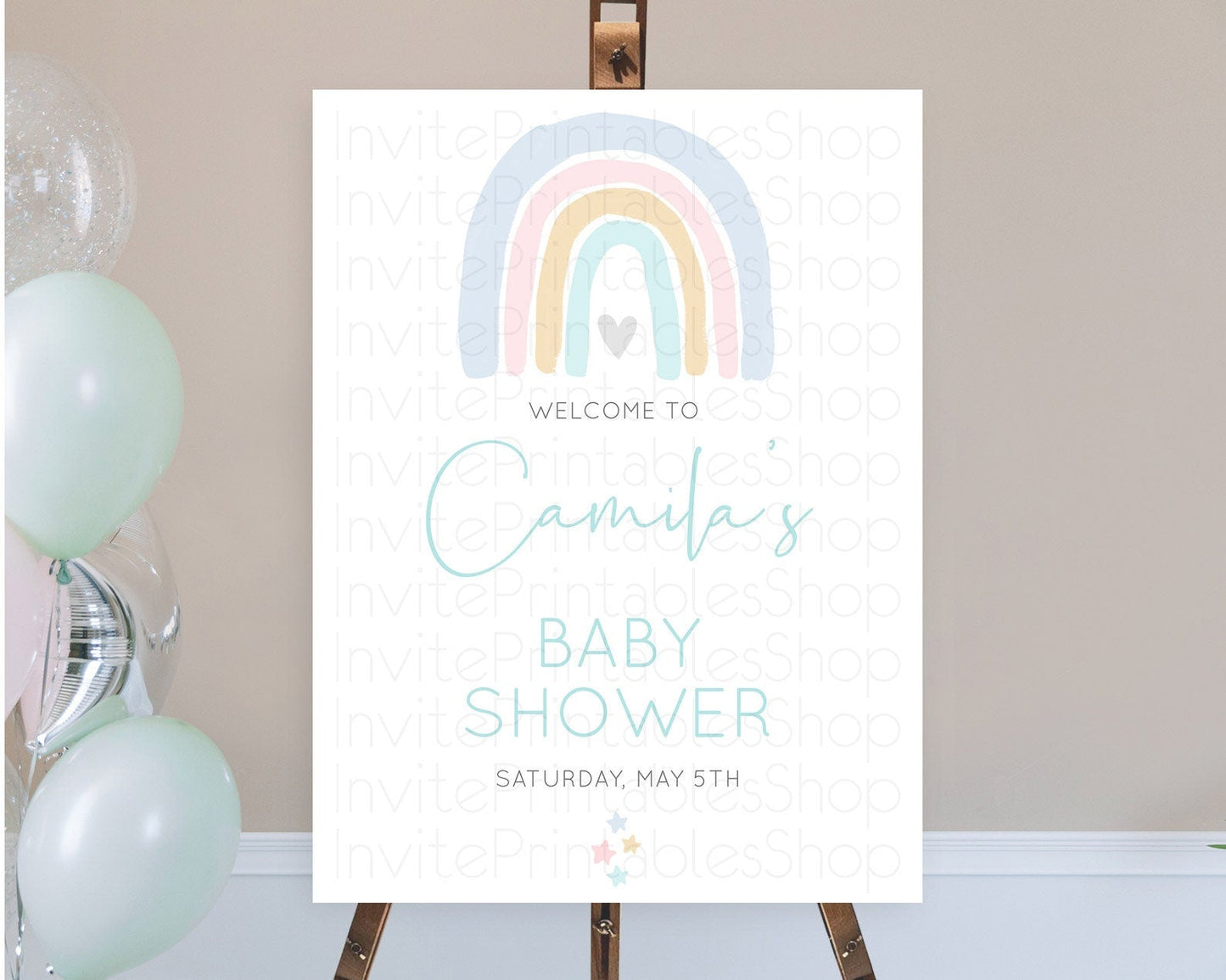 Pastel Rainbow Baby Shower Welcome Sign Boho Rainbow Welcome Board Rainbow Welcome Sign Pastel Welcome Decor Rainbow Welcome Sign D10214