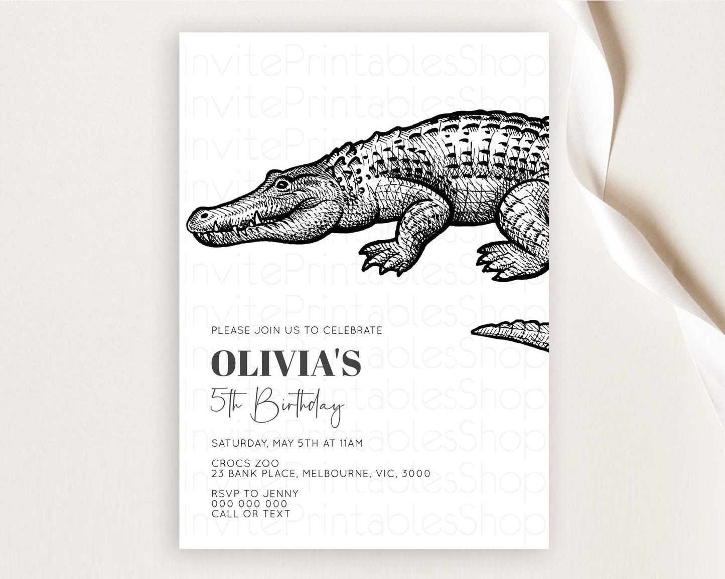 Crocodile Birthday Invitation Alligator Birthday Invitation Later Alligator Birthday Gator Swamp Birthday Invite Safari Crocodile D10286