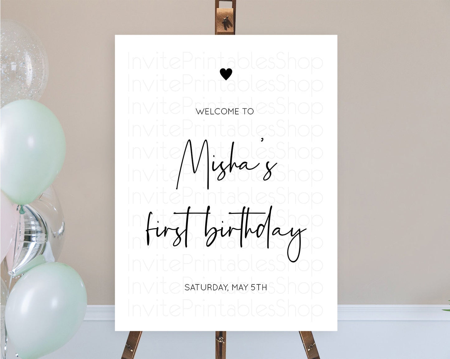 Minimalist Welcome Sign White Welcome Board Minimal White Birthday Welcome Poster Modern Simple White First Birthday Welcome Sign D10955