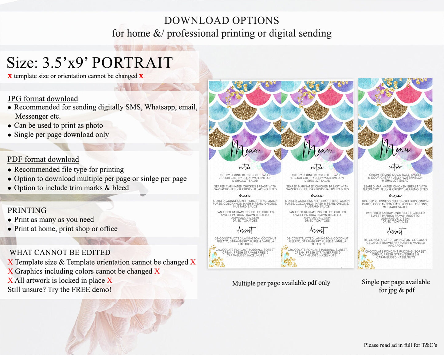 Rainbow Fish Menu Template Rainbow Fish Menu Watercolor Mermaid Décor Rainbow Under Sea Pastel Dinner Dessert Menu Rainbow Food Menu D10581