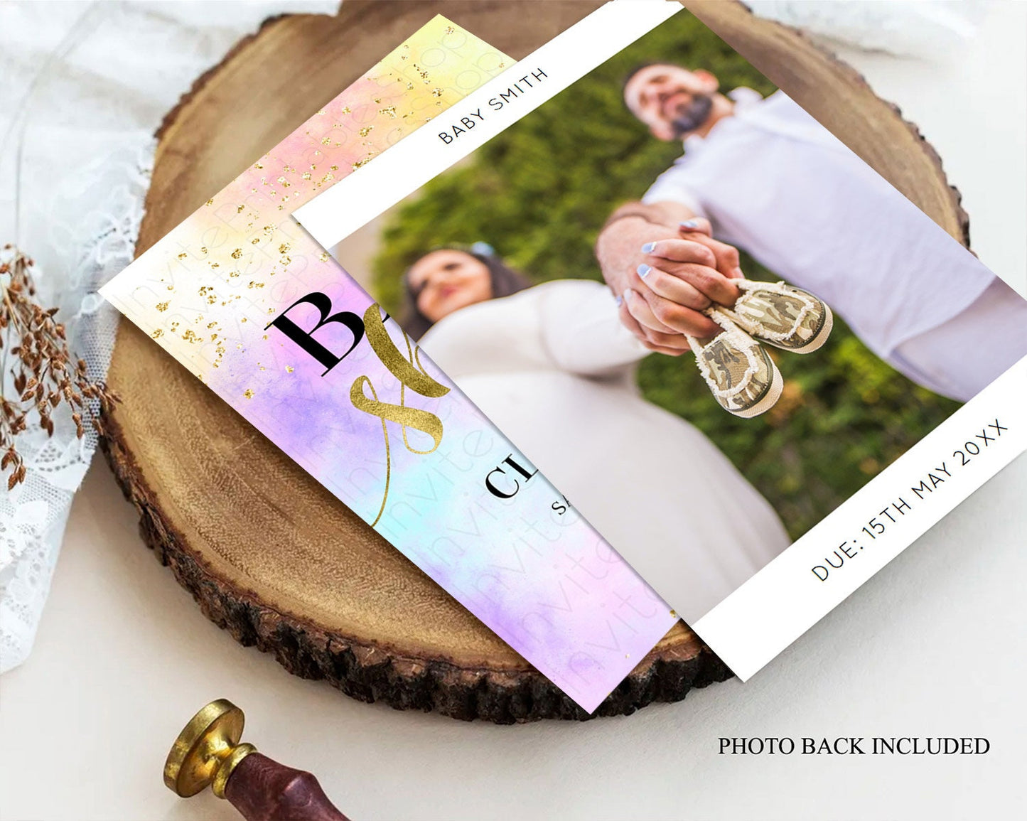 Pastel Baby Shower Invitation Rainbow Baby Shower Invitation Colorful Pastel Watercolor Invitation Gold Glitter Sprinkles Ombre D10435