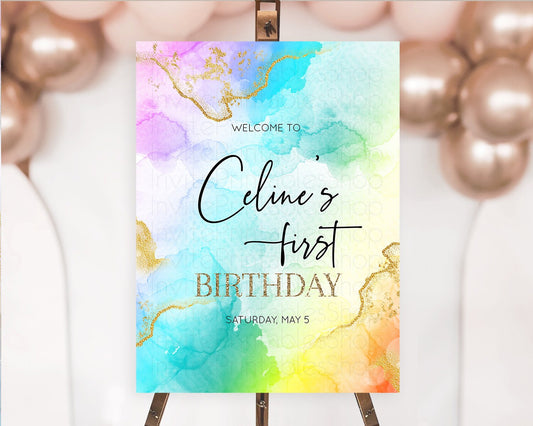 Editable Pastel Welcome Sign Pastel Rainbow Welcome Sign Colorful Rainbow Co