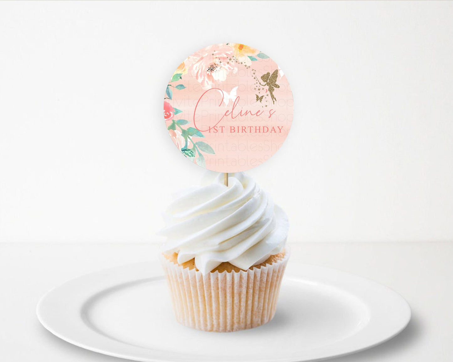 Fairy Cupcake Toppers Pastel Fairy Cupcake Toppers Fairy Floral Garden Cupcake Topper Enchanted Garden Floral Butterfly Party Décor D10792