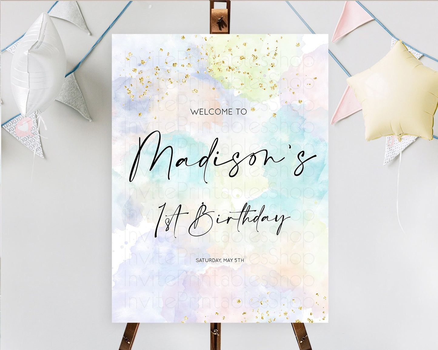 Editable Pastel Welcome Sign Pastel Rainbow Welcome Sign Colorful Rainbow Co