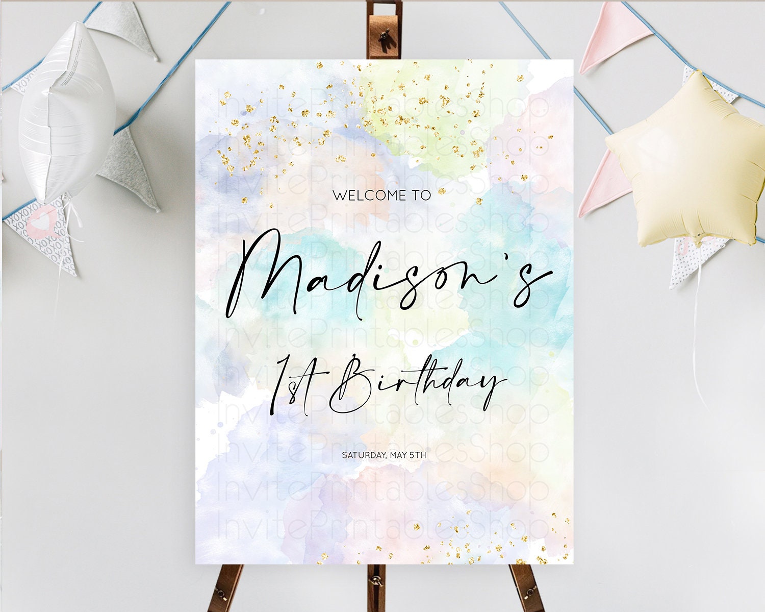 Editable Pastel Welcome Sign Pastel Rainbow Welcome Sign Colorful Rainbow Co