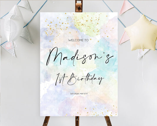 Editable Pastel Welcome Sign Pastel Rainbow Welcome Sign Colorful Rainbow Co
