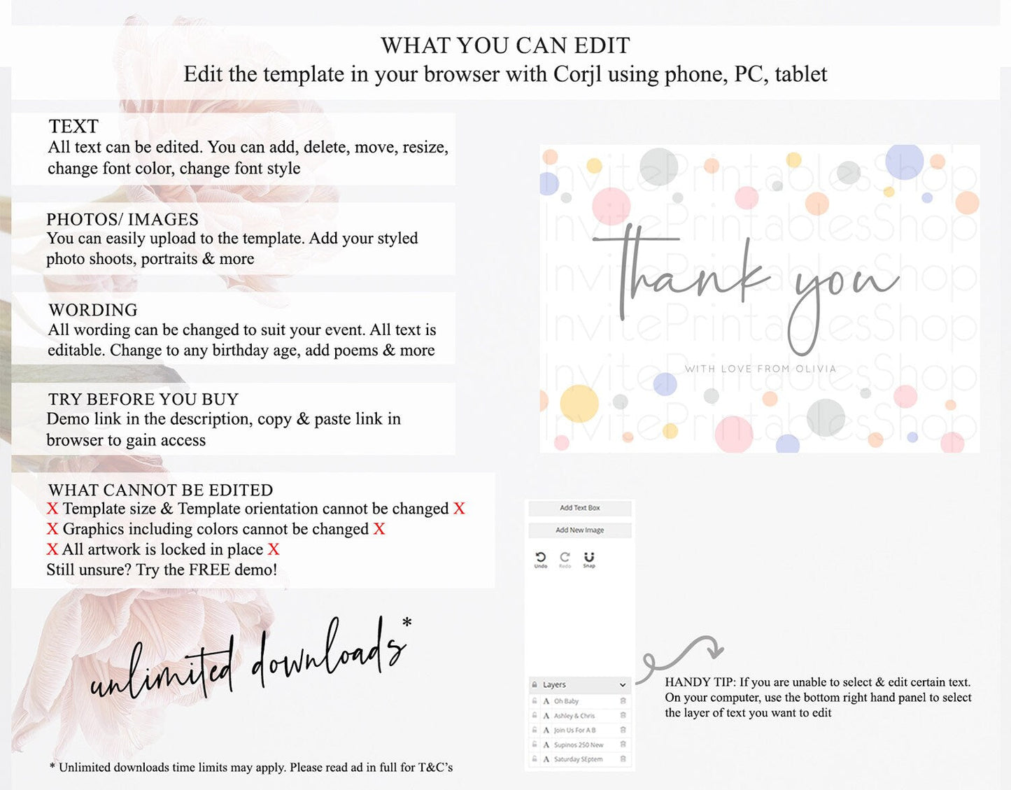 Rainbow Thank You Pastel Thank You Card Pastel Rainbow Birthday Thank You Confetti Colorful Pastel Cards Teacher Thank You Cards D10759