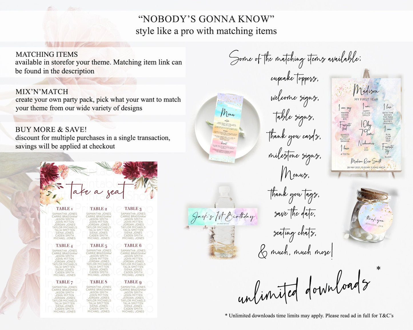 Secret Garden Seating Chart Wildflower Seating Chart Pastel Flowers Seating Chart Enchanted Garden Boho Floral Take A Seat Decor D10685
