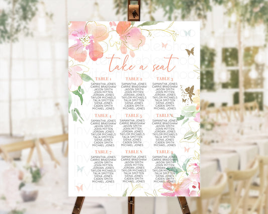 Editable Fairy Seating Chart Pastel Fairy Seating Chart Fairy Tea Party Fair