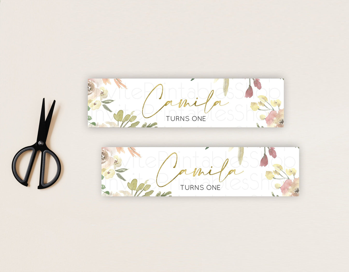 Wildflower Water Label Template Secret Garden Water Label Pastel Floral Garden Party Decor Boho Flowers Birthday Baby Shower Wedding D10202