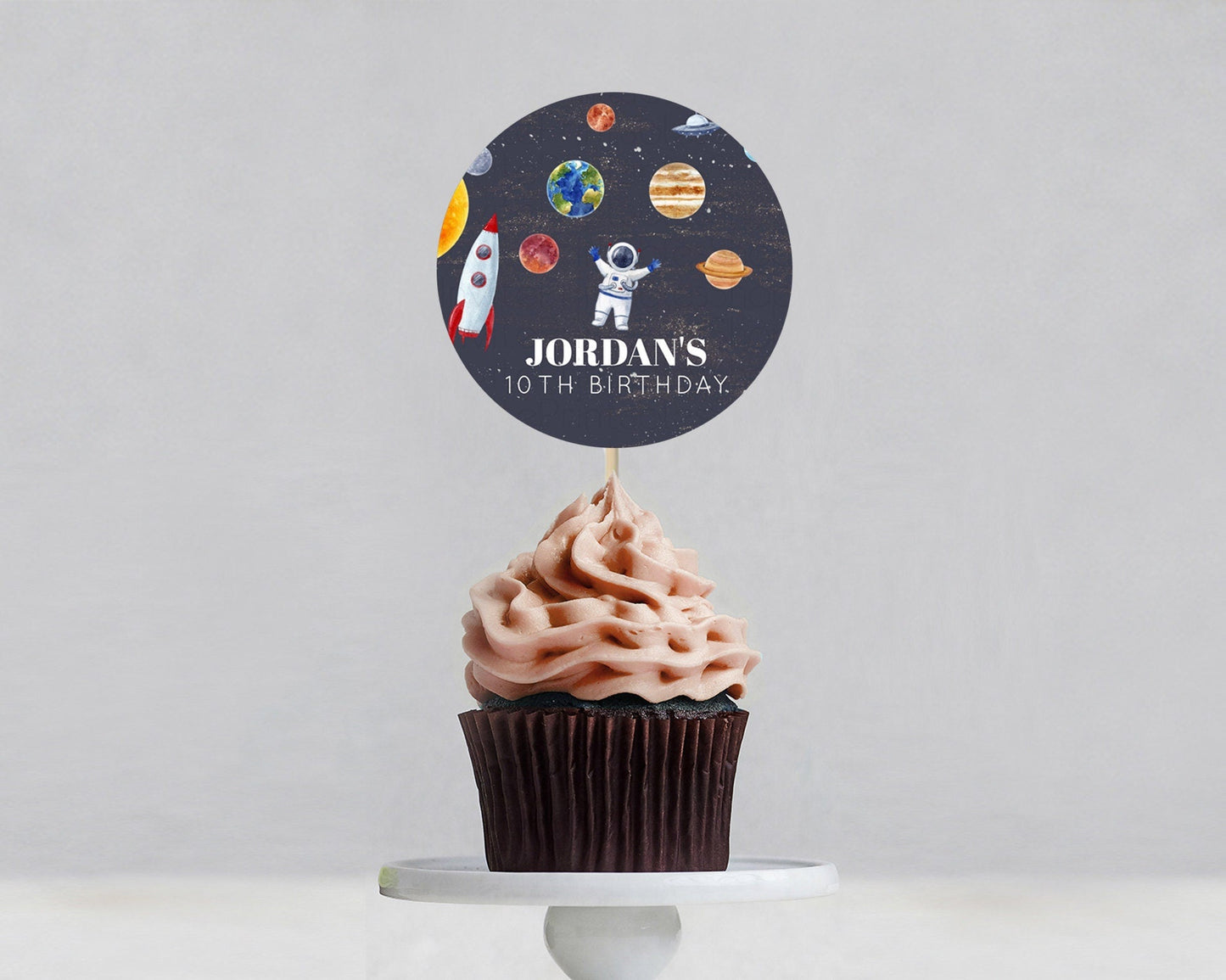 Space Cupcake Toppers Space Decor First Trip Around the Sun Decor Decor Sky Stars Planets Milkyway Solar System Cupcake Topper D10144
