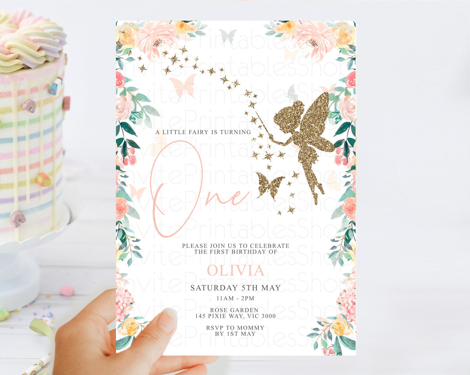 Editable Fairy Birthday Invitation Fairy Invites Fairy Tea Party Fairy Garde
