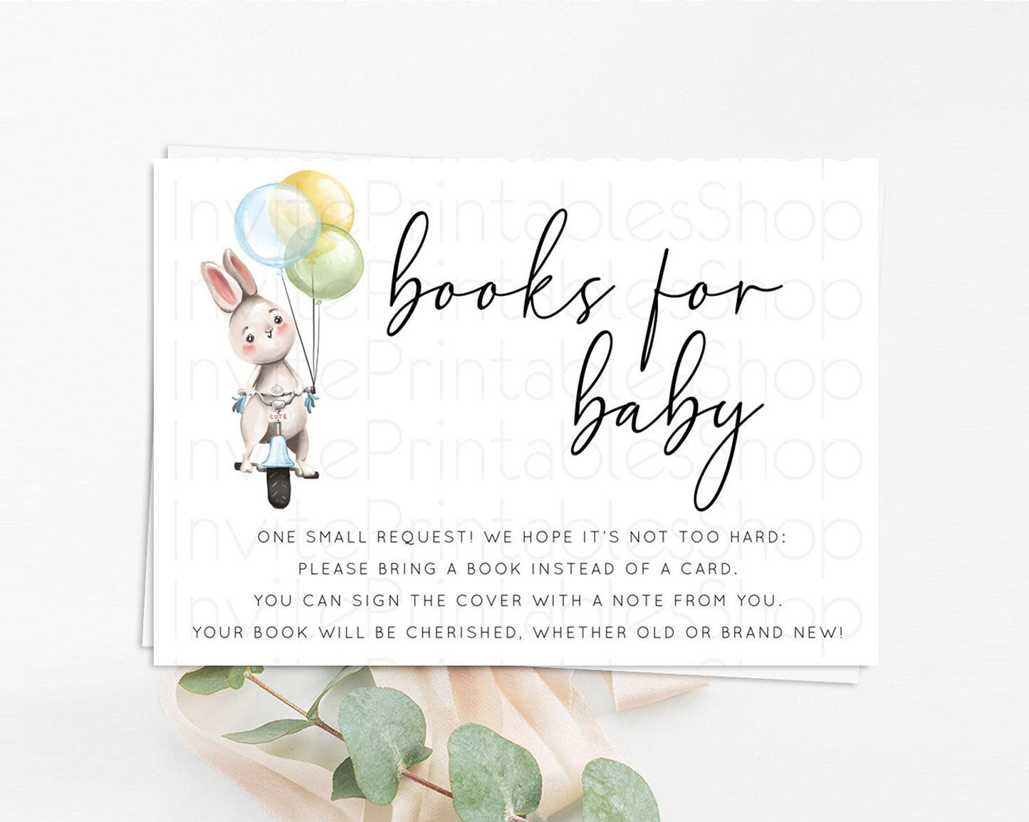 Bunny Balloon Books For Baby Card Pastel Balloon Book Insert Colorful Pastel Confetti Bunny Book Card Sprinkles Book Poem Request D10783
