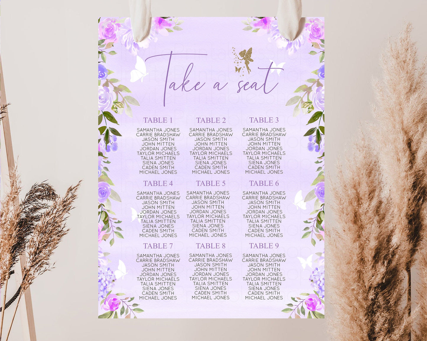 Fairy Seating Chart Enchanted Forest Take A Seat Seating Secret Garden Board Pastel Floral Seat Sign Baby Shower Baptism Whimsical Sign 47